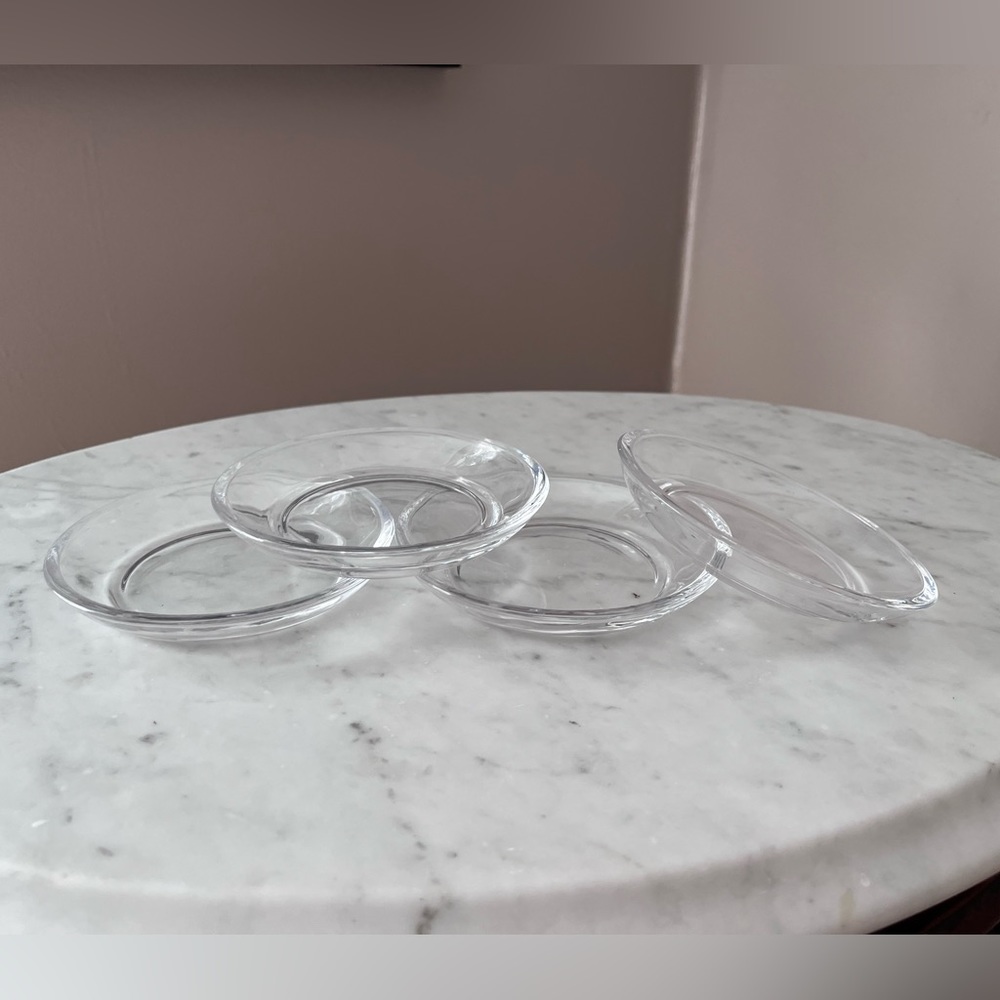 4 Classic Circle Glass Candle Dishes